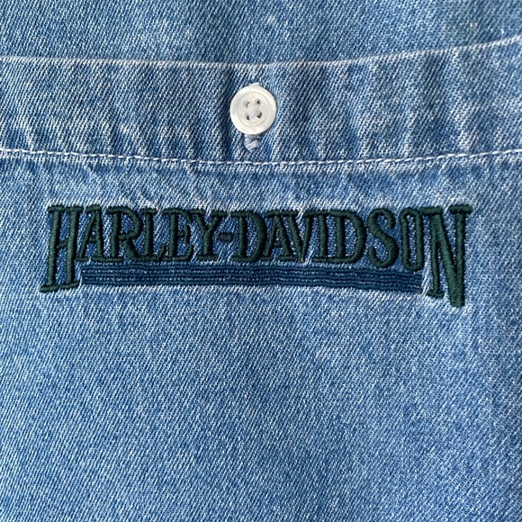 Men’s Harley Davidson Denim Long Sleeve - Picture 3 of 4
